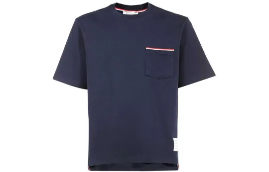 THOM BROWNE Short Sleeved Crewneck T Shirt