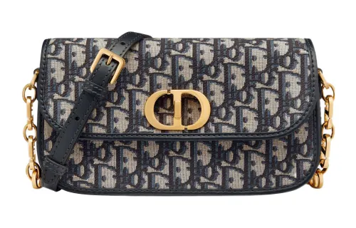 DIOR 30 Montaigne Fabric Shoulder Bag, Crossbody Bag Women's Blue