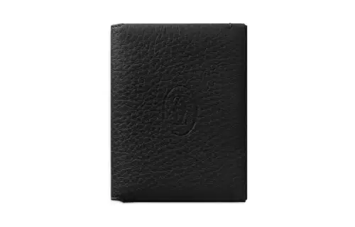 CARTIER Must De Cartier Grain Calfskin Card Holder Men's Black