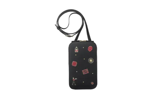 CARTIER Calfskin Cell Phone Pouch Women's Black