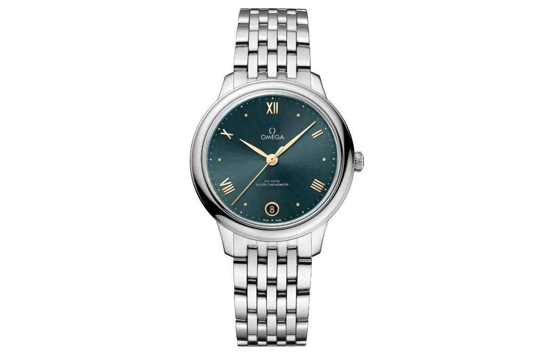 OMEGA Disc Fly Collection Elegant Automatic Mechanical Movement 30m Waterproof Women's Watch Green Dial
