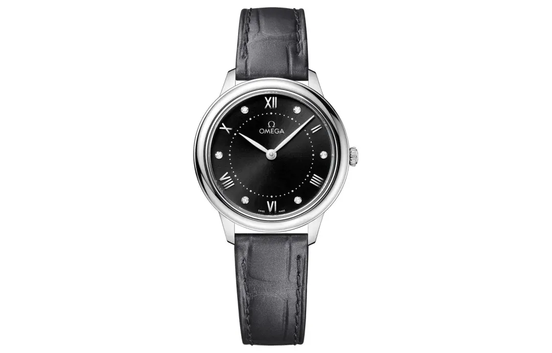 OMEGA Disc Fly Collection Elegant Quartz Movement 30m Waterproof Women's Watch Black Dial