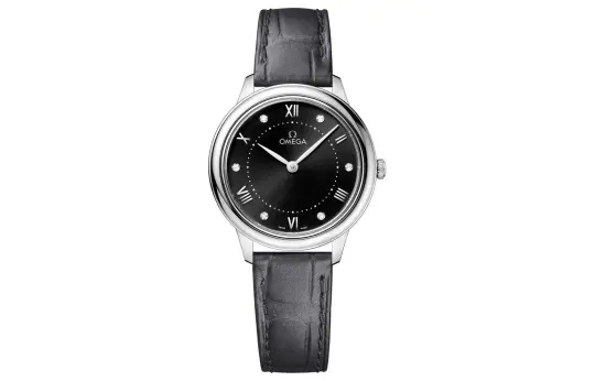 OMEGA Disc Fly Collection Elegant Quartz Movement 30m Waterproof Women's Watch Black Dial