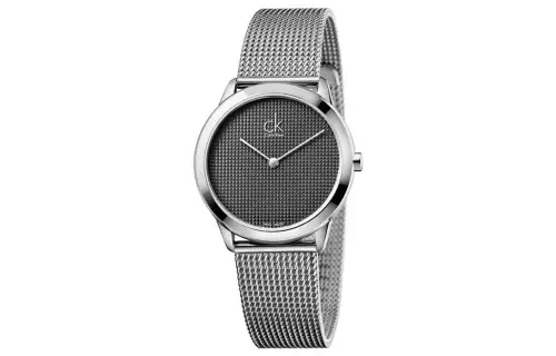 CK/Calvin Klein Wrist Watches Quartz Movement Stainless Steel Strap 35mm Black Dial Unisex 30m Water Resistant K3M2212X
