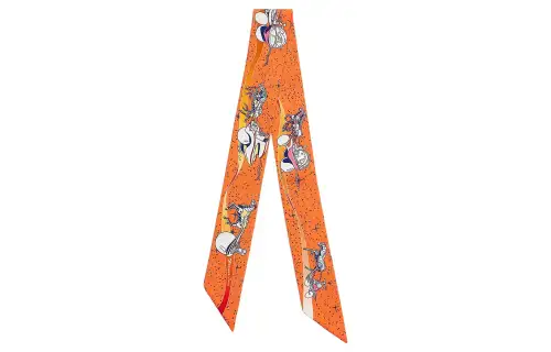 HERMES Silk Scarf Women's Orange
