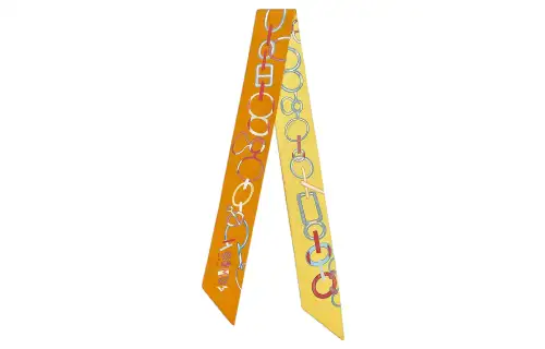 HERMES Silk Scarf Women's Yellow