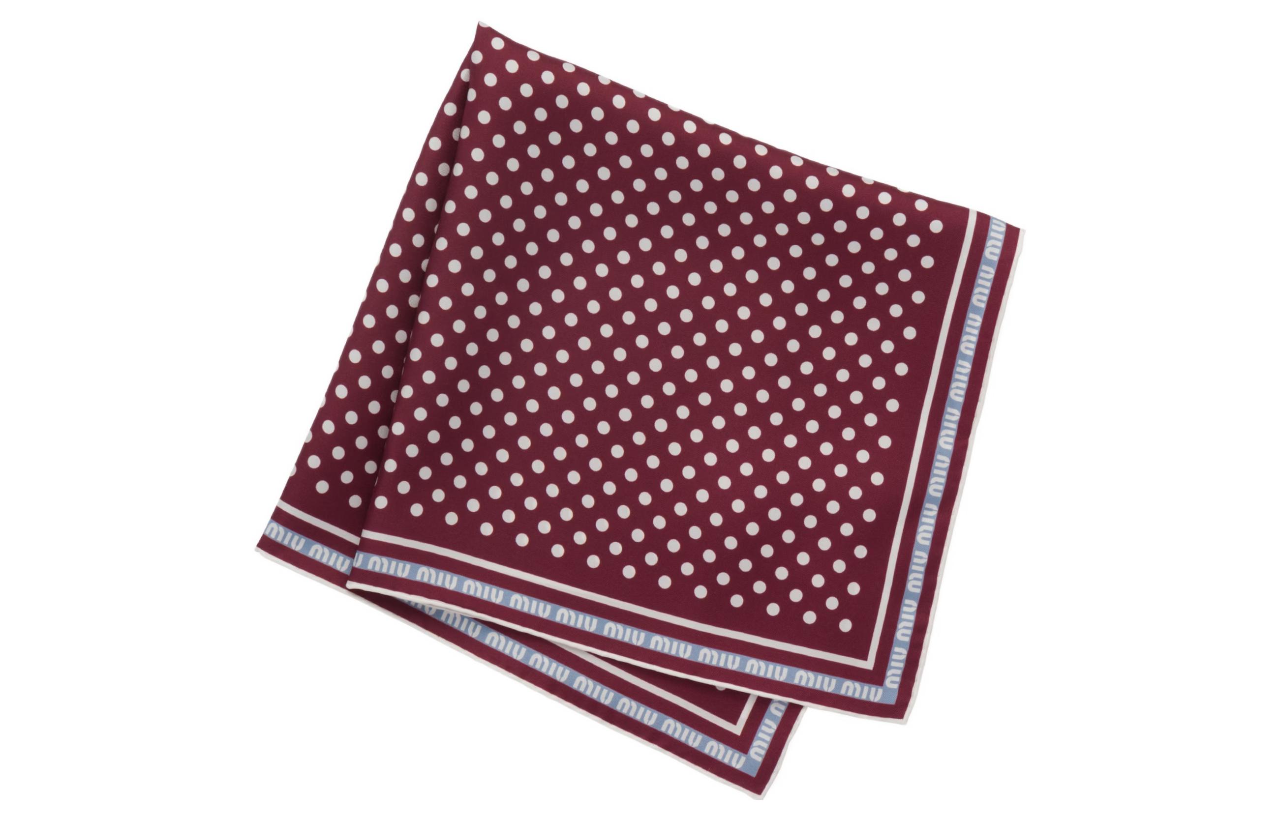 MIU MIU Silk Scarf Women's Burgundy