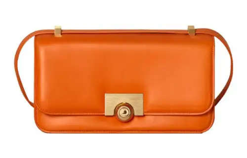 Bottega Veneta Calfskin Crossbody Bag, Shoulder Bag Women's Orange