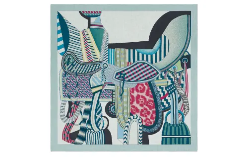 HERMES Knit Scarves Women's Blue