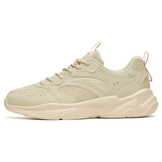 Anta Anti Slip And Wear Resistant Lightweight Low Top Sports Casual Shoes Beige Khaki