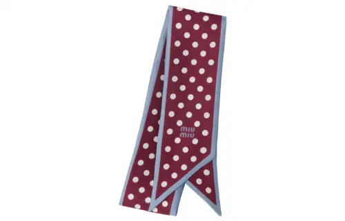 Miu Miu polka dot-print twill scarf