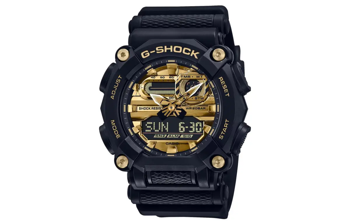CASIO Men Liquid Crystal/Analog Dual Display Series 49.5mm Gold Watch GA-900AG-1ADR