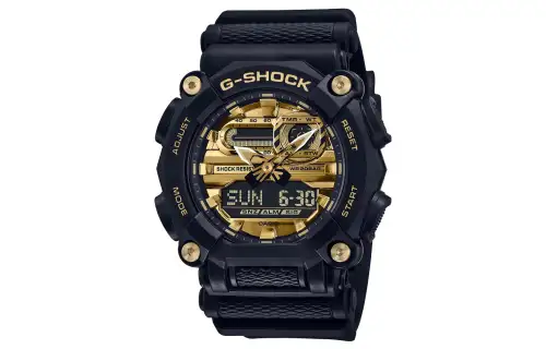 CASIO Men Liquid Crystal/Analog Dual Display Series 49.5mm Gold Watch GA-900AG-1ADR