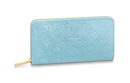 LOUIS VUITTON Zippy Leather Wallet Women's Light Blue