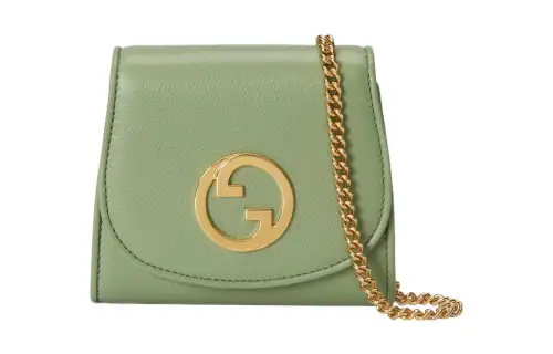 GUCCI Blondie Leather Shoulder Bag, Crossbody Bag, Wallet Medium Women's Green