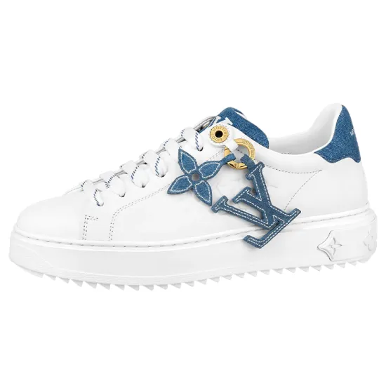 LOUIS VUITTON Time Out Sneakers 'White With Denim Blue' Women's