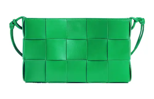 Bottega Veneta CASSETTE Calfskin Pochette, Shoulder Bag One Shoulder Crossbody Clutch Regular Women's Parrot Green