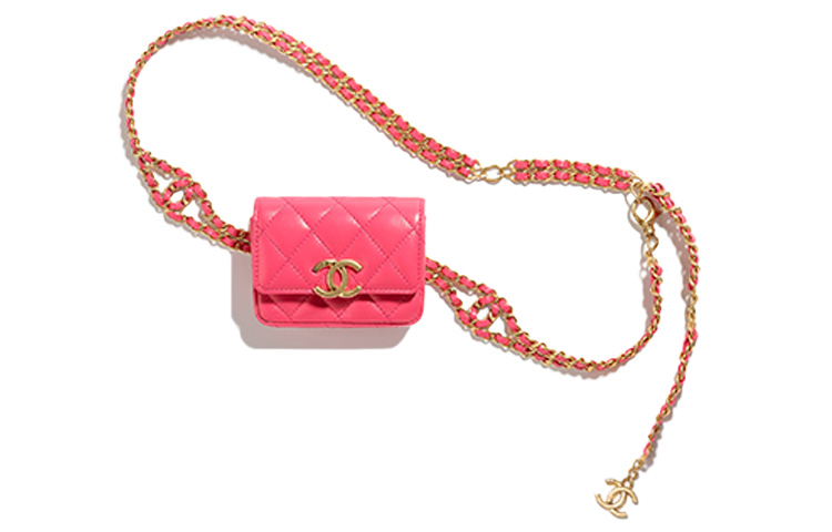 CHANEL Polished Lambskin Fanny Pack Women's Pink