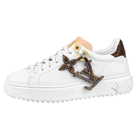 LOUIS VUITTON Time Out Sneakers 'White With Brown Monogra' Women's