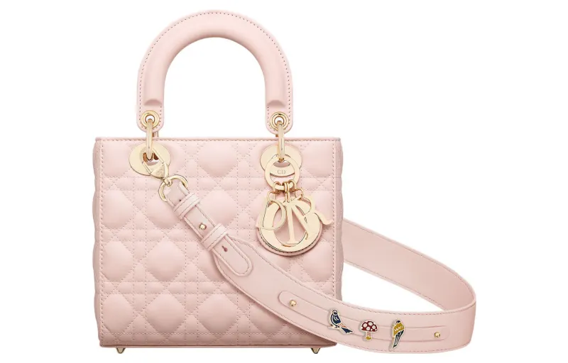 DIOR Lady Dior Sheepskin Handbag Shoulder Bag, Crossbody Bag, Handbag Small Women's Light Pink