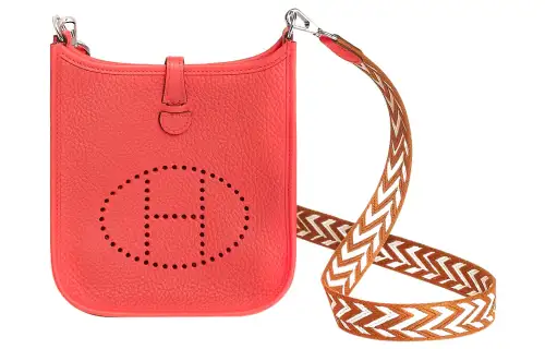 HERMES Evelyne Clemence Bullock Leather Shoulder Bag, Crossbody Bag 16 Women's Texas Pink