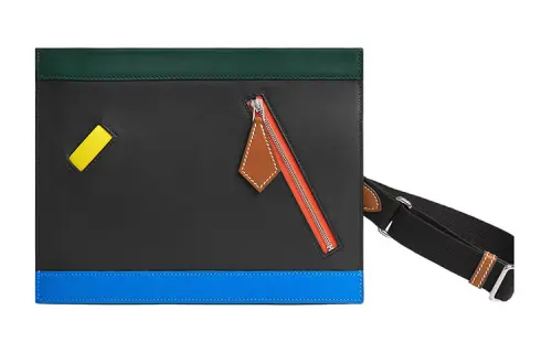 HERMES Colormatic Swift Leather With Barenia Calfskin Clutch, Shoulder Bag, Crossbody Bag Men's Multicolor