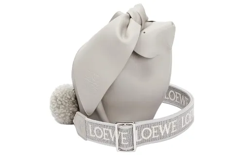 LOEWE Nappa Cow Leather Shoulder Bag, Crossbody Bag Regular Women's Gray