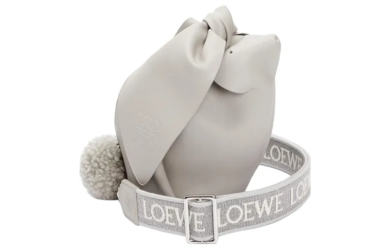 LOEWE Nappa Cow Leather Shoulder Bag, Crossbody Bag Regular Women's Gray