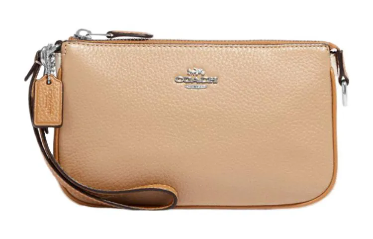 COACH Nolita Cow Leather Handbag Clutch Small Women's Beige Yellow
