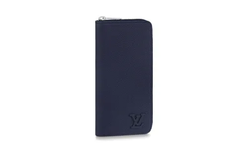 LOUIS VUITTON Zippy Cow Leather Wallet Regular Men's Ocean Blue