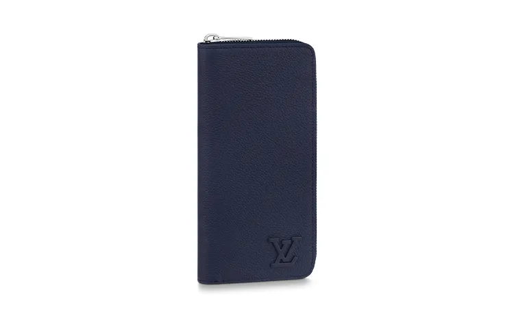 LOUIS VUITTON Zippy Cow Leather Wallet Regular Men's Ocean Blue