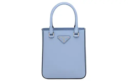 PRADA Leather Shoulder Bag, Crossbody Bag, Handbag Small Women's Light Blue