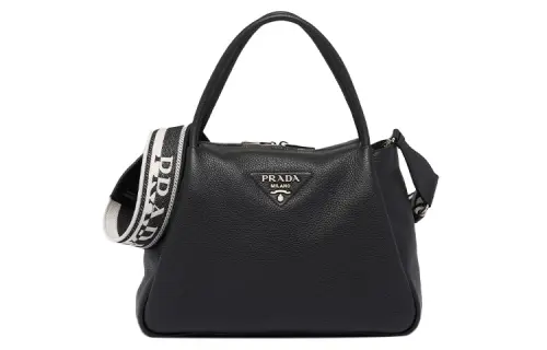 PRADA Leather Shoulder Bag, Crossbody Bag, Handbag Large Women's Black