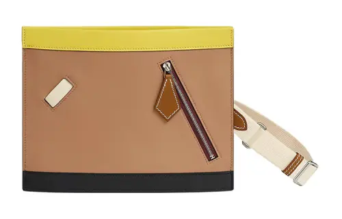 HERMES Colormatic Swift Calfskin With Barenia Calfskin Clutch, Shoulder Bag, Crossbody Bag Men's Multicolor
