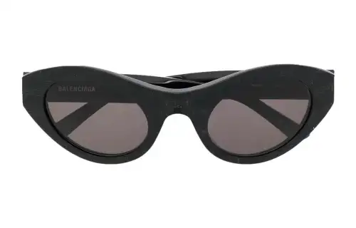 Balenciaga logo-embossed round-frame sunglasses