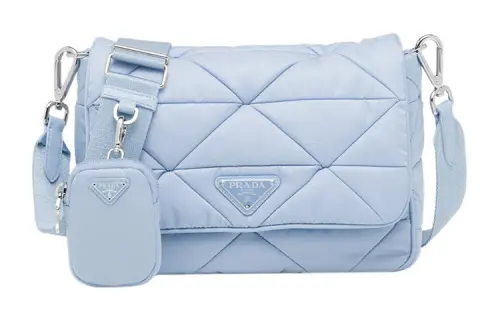 PRADA Fabric Crossbody Bag, Shoulder Bag Women's Light Blue