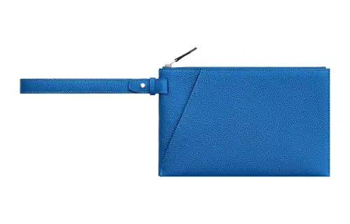 HERMES Cabavertige Togo Calfskin Clutch Men's T7 Hydra Aqua Blue