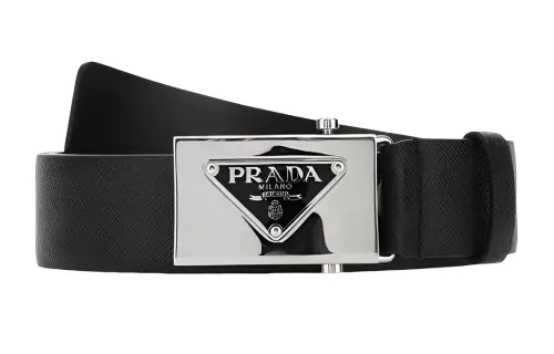 triangle logo buckle belt