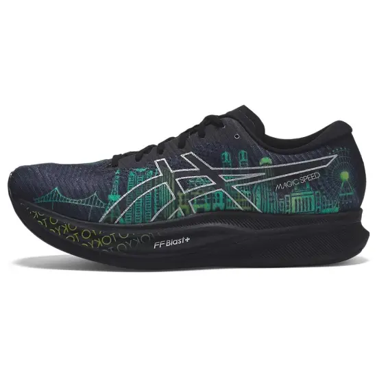 Asics Magic Speed 2.0 Running Shoes Men Low-top Black/Green