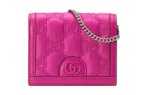 GUCCI Nylon Messenger Bag, Shoulder Bag, Crossbody Bag, Wallet Mini Women's Fuchsia
