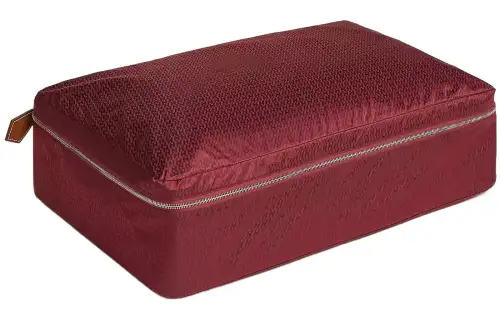 HERMES Travelsilk Travel Silk, Bareina Calfskin Travel Storage Bag Men's HERMES Red/Light Tawny