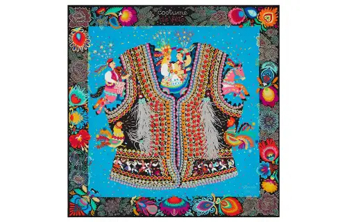 HERMES Costume De Fete Silk Scarves Women's