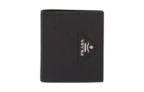PRADA Leather Wallet Men's Black