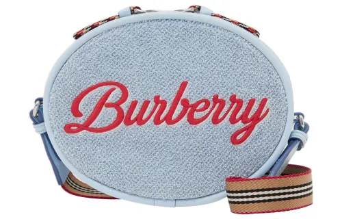 Burberry Soft Towel Fabric Shoulder Bag, Crossbody Bag Regular Kids' Light Blue