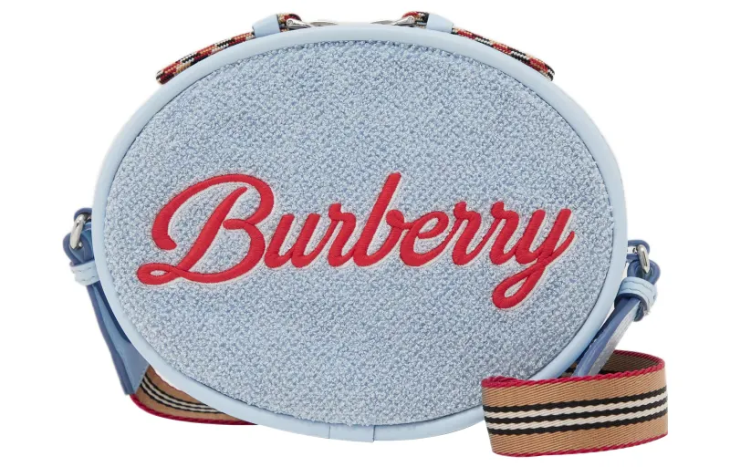 Burberry Soft Towel Fabric Shoulder Bag, Crossbody Bag Regular Kids' Light Blue