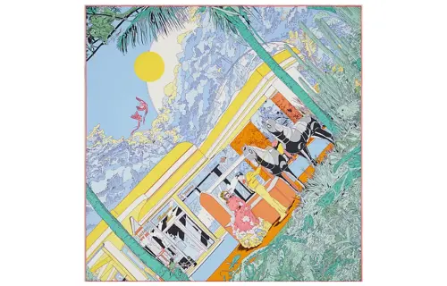 HERMES Rendez Vous Galan Silk Scarves Women's