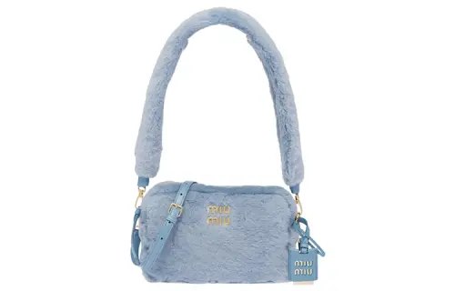 MIU MIU Sheepskin Crossbody Bag, Shoulder Bag Women's Blue