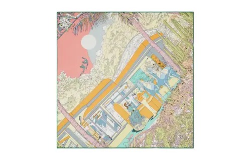 HERMES Rendez Vous Galan Silk Scarves Women's
