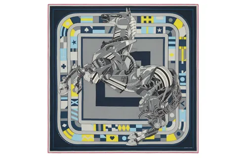 HERMES Scarves Men's Blue
