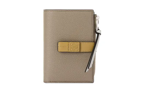 LOEWE Soft Grain Calfskin Wallet Women's Laurel Green/Ochre